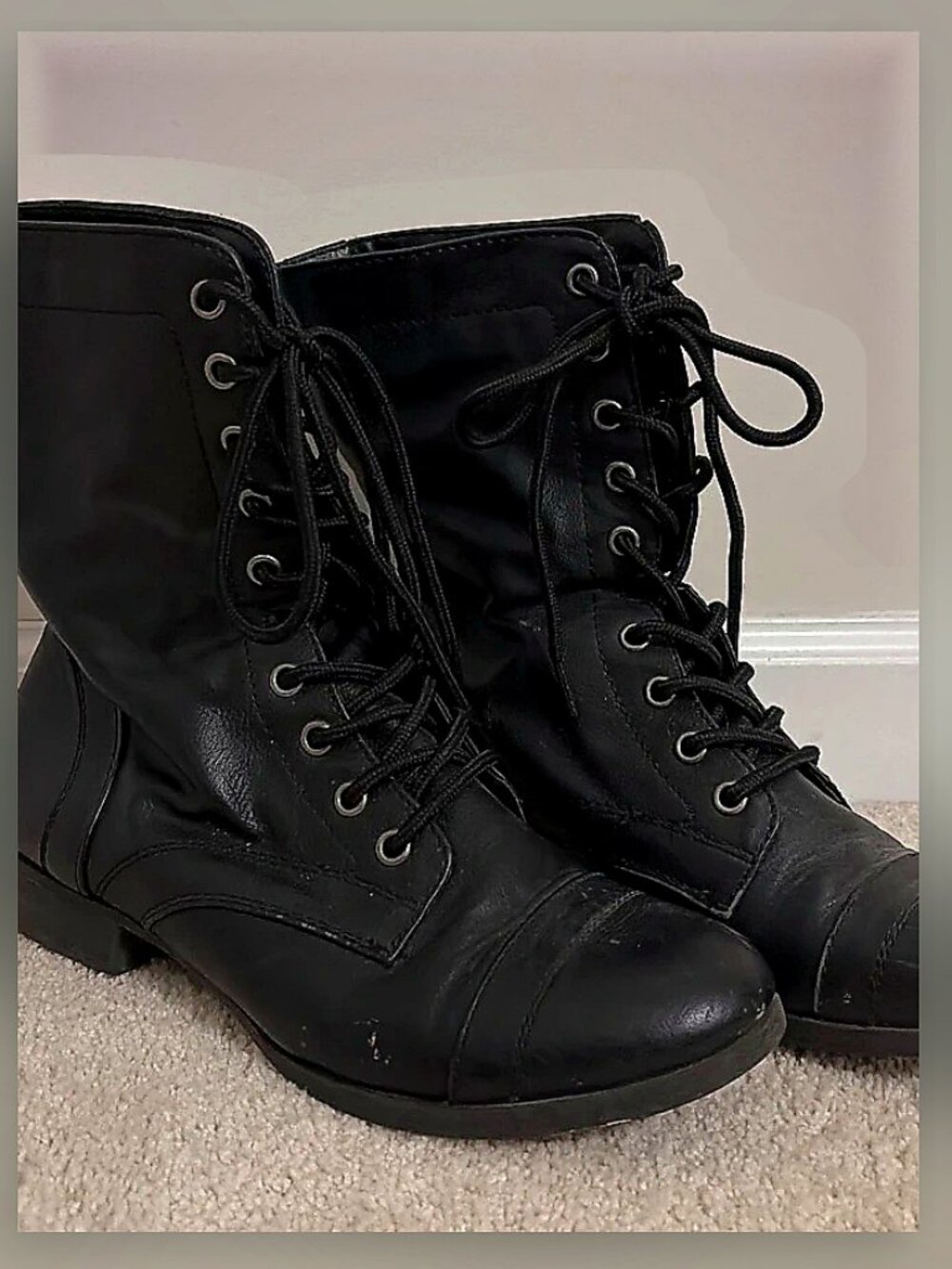 Black combat boots